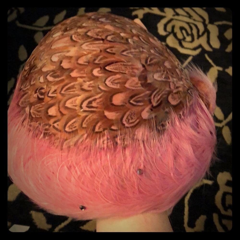 Vintage rose’ colored feather hat